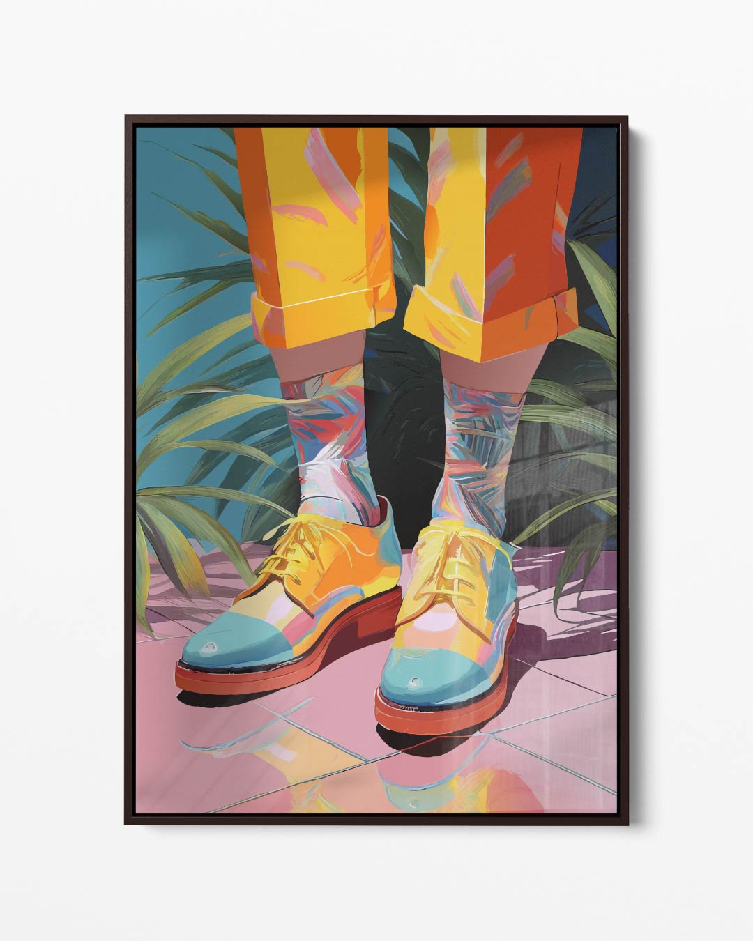 Kleurrijke Sokker Fantasie Kunstwerk-canvas-dibond-plexiglas-wanddecoratie-WallArtistic