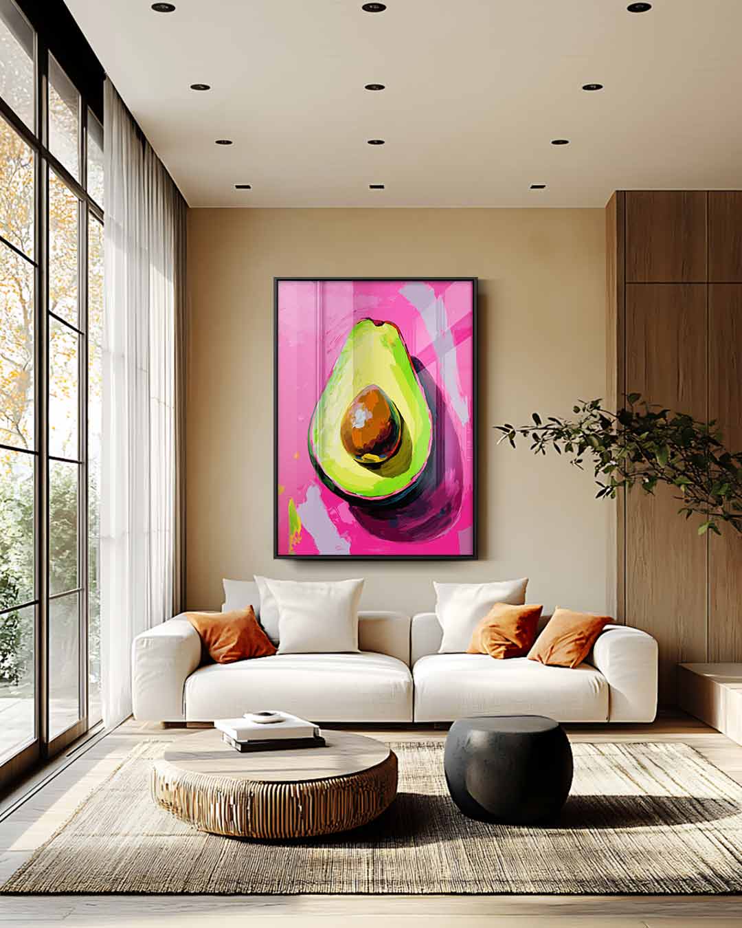 Avocado Pop Art Kunstwerk-canvas-dibond-plexiglas-wanddecoratie-WallArtistic