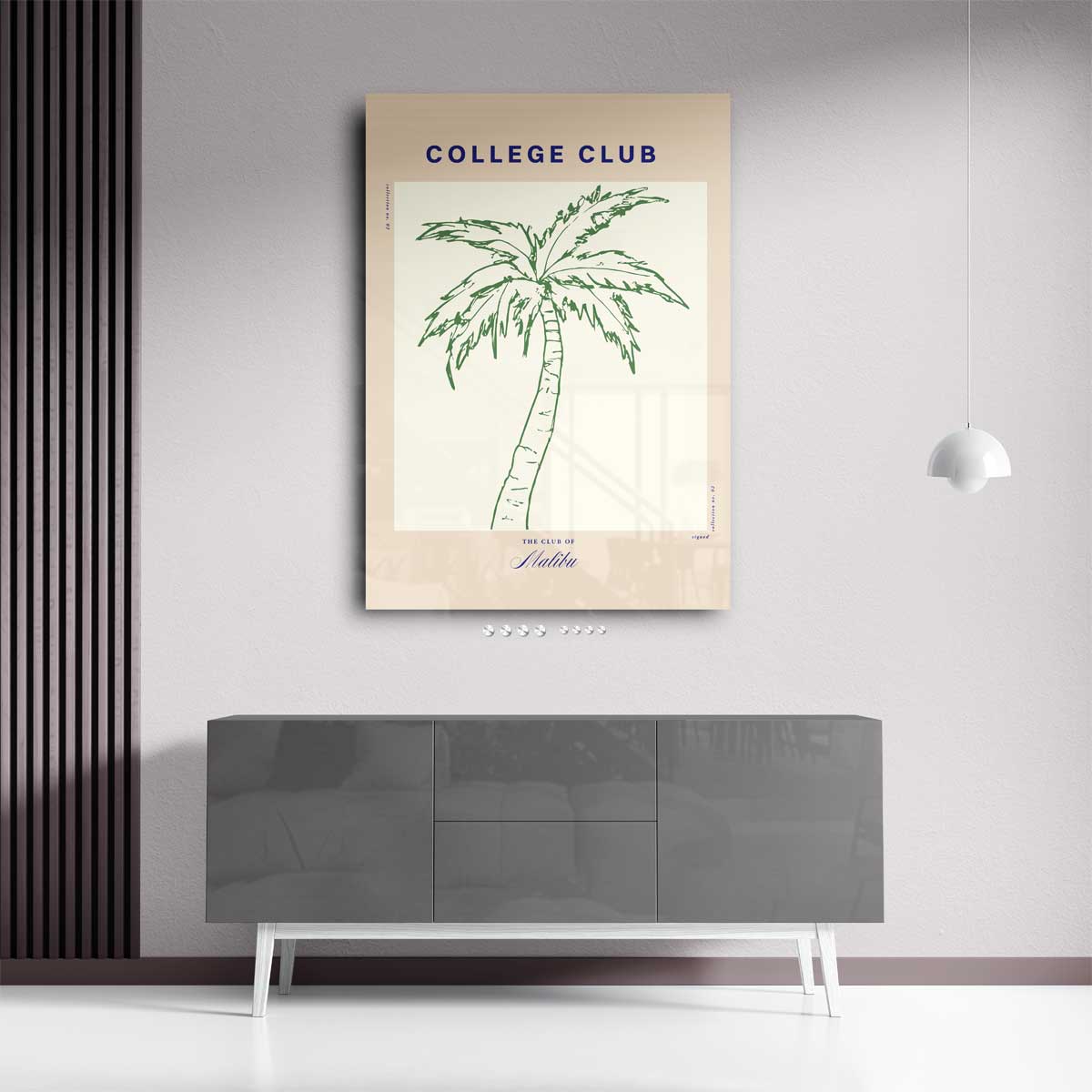 College Club Palmboom Art Print Kunstwerk-canvas-dibond-plexiglas-wanddecoratie-WallArtistic