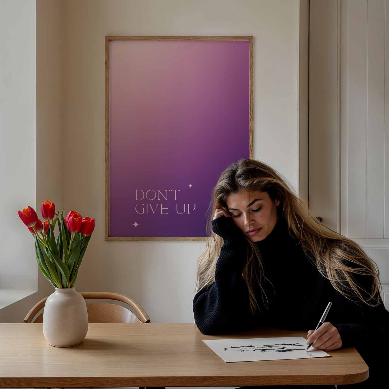 Inspirerende "Don't Give Up"-Poster