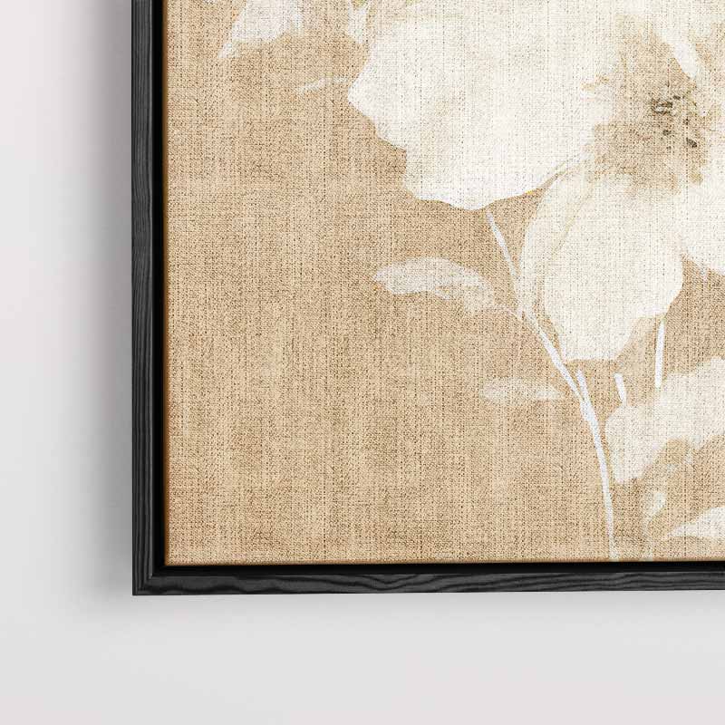 Zachte Bloemsymfonie in Neutrale Kleuren Kunstwerk-canvas-dibond-plexiglas-wanddecoratie-WallArtistic