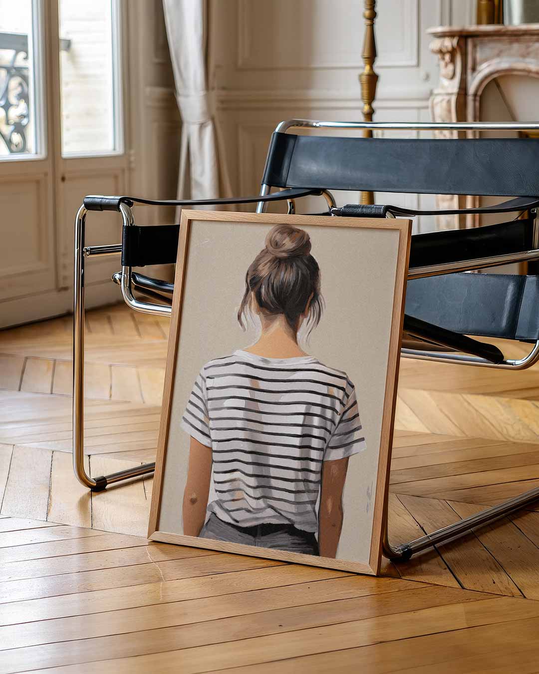 Stijlvolle Strepen Portret Poster