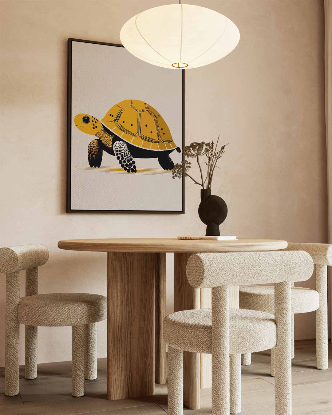 Schattige Schildpad Illustratie Kunstwerk-canvas-dibond-plexiglas-wanddecoratie-WallArtistic