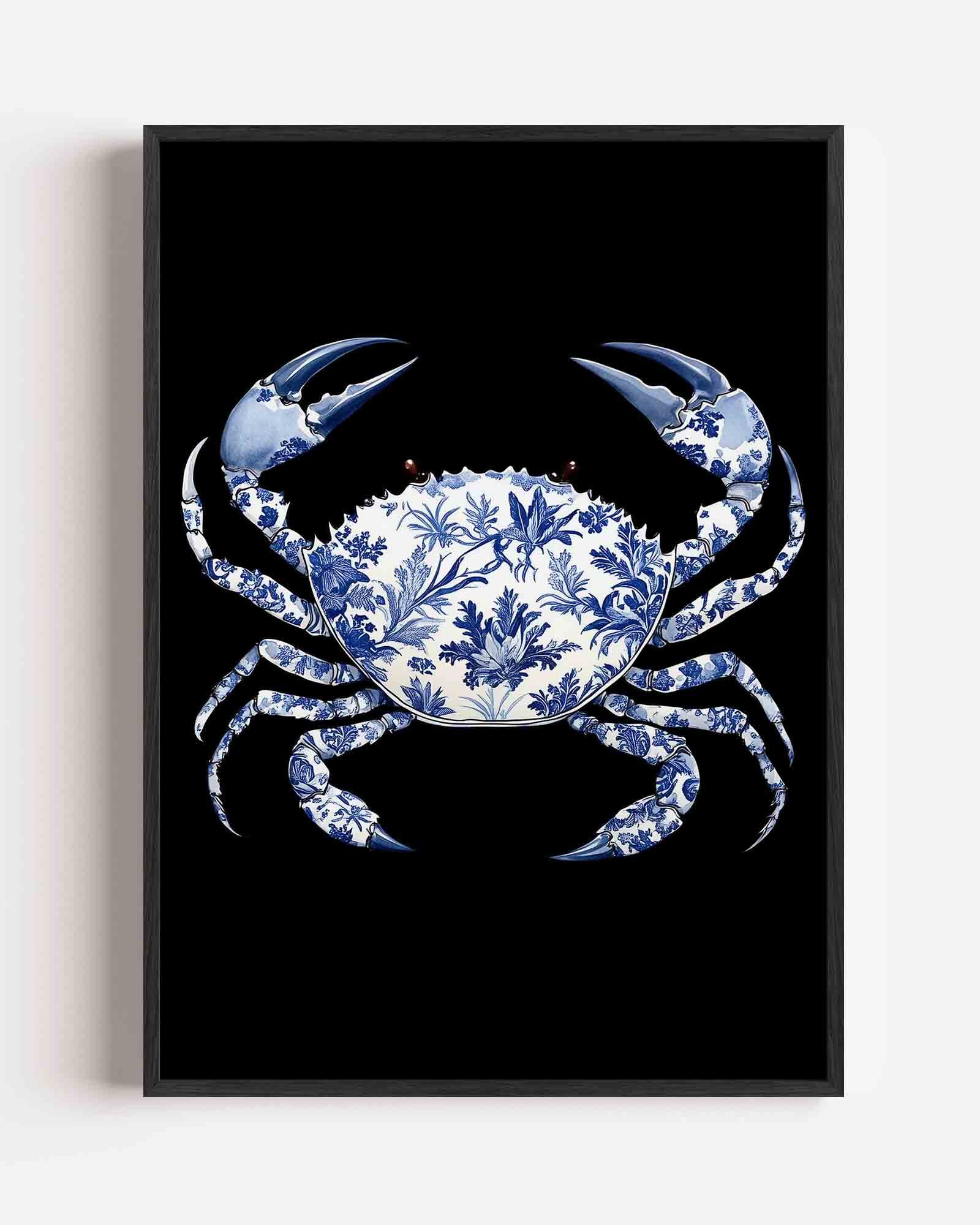 Blauw witte krab Poster