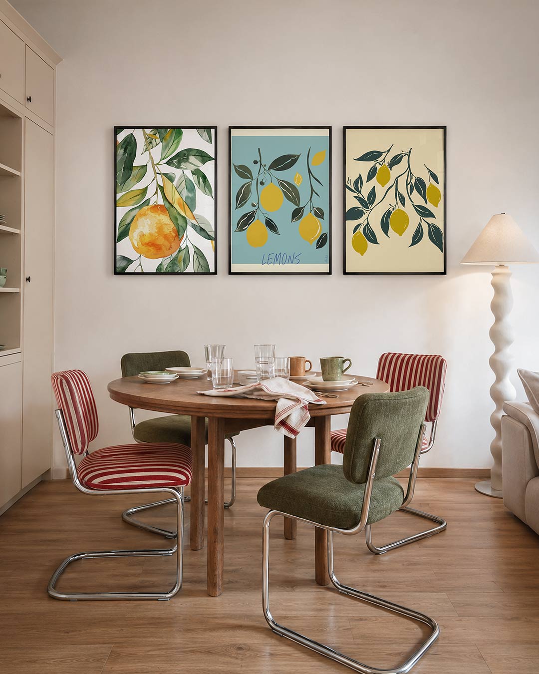 Fruitige kleurvlakken Posterset