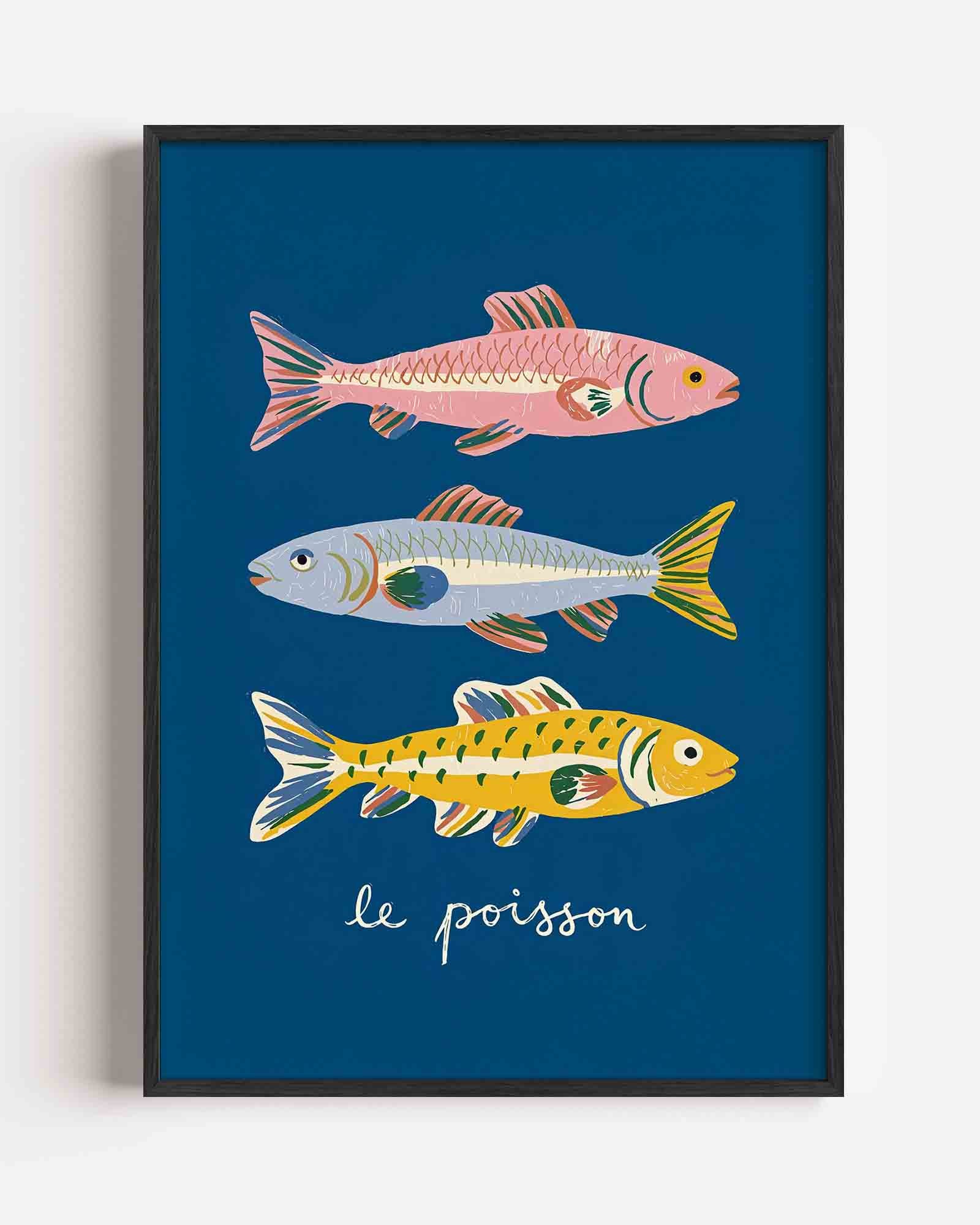 Drie kleurrijke vissen Poster