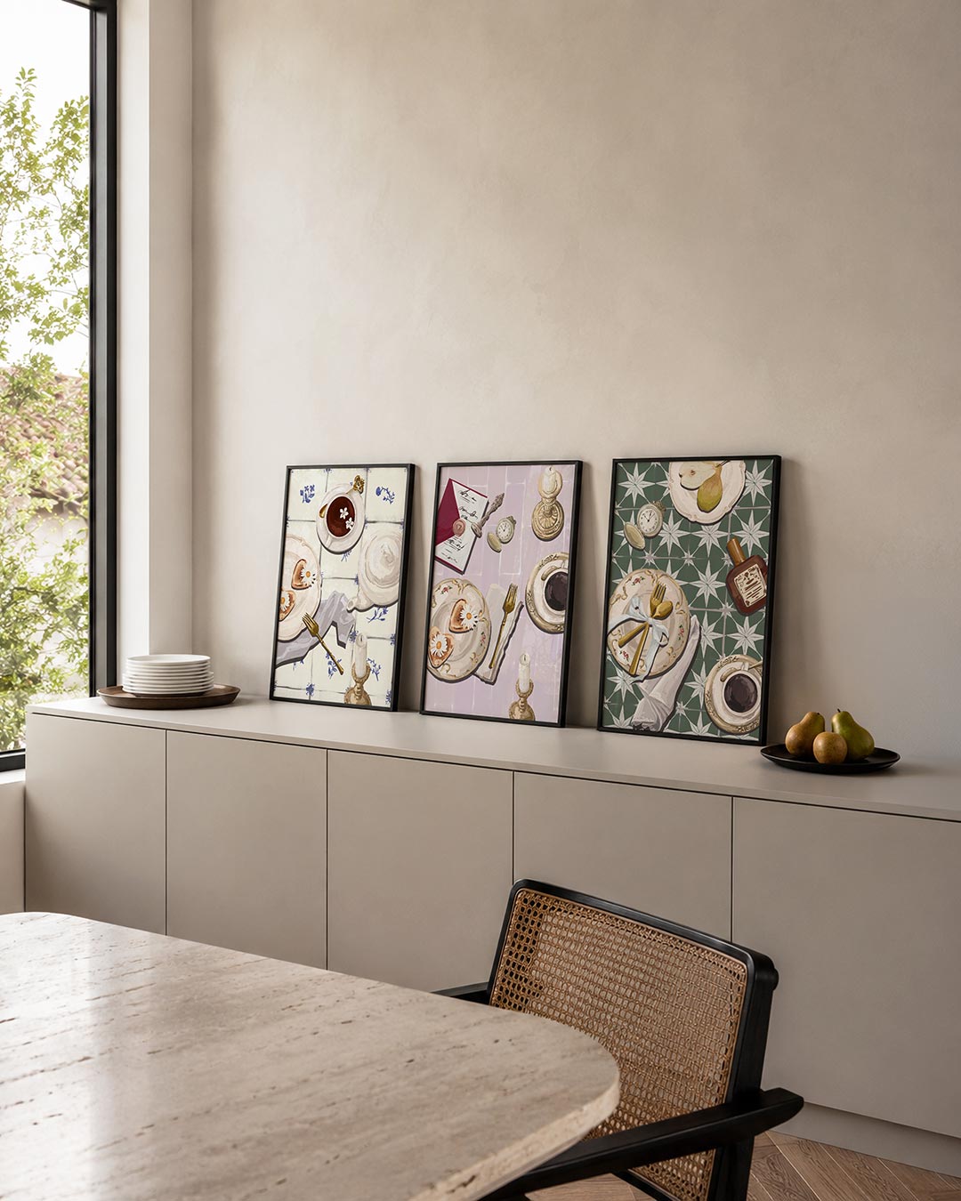 Thee en gebak Posterset