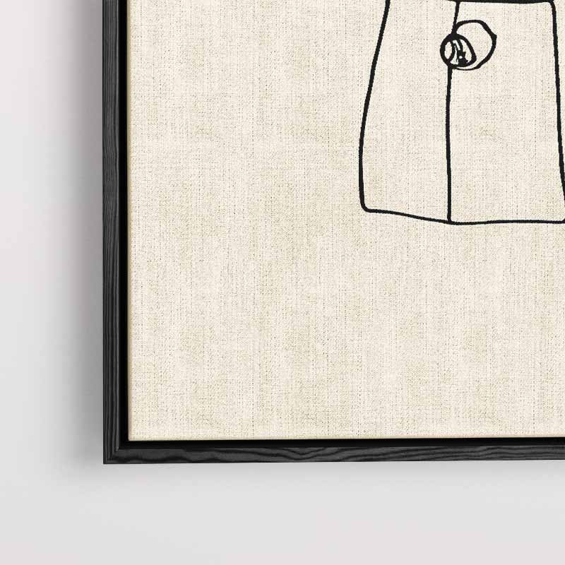 Minimalistische Mokkakan Tekenkunst Kunstwerk-canvas-dibond-plexiglas-wanddecoratie-WallArtistic
