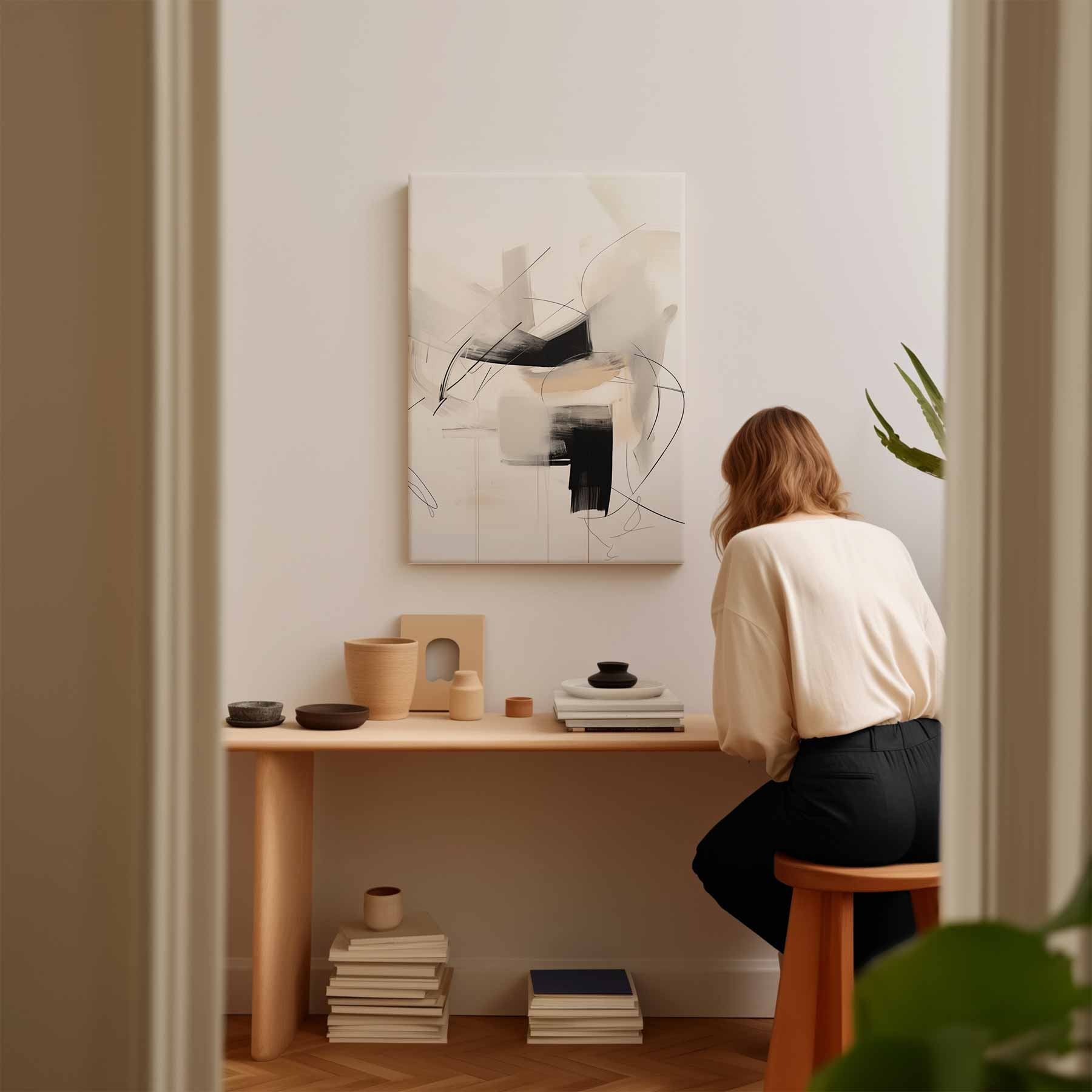 Abstracte Streken Kunstwerk-canvas-dibond-plexiglas-wanddecoratie-WallArtistic