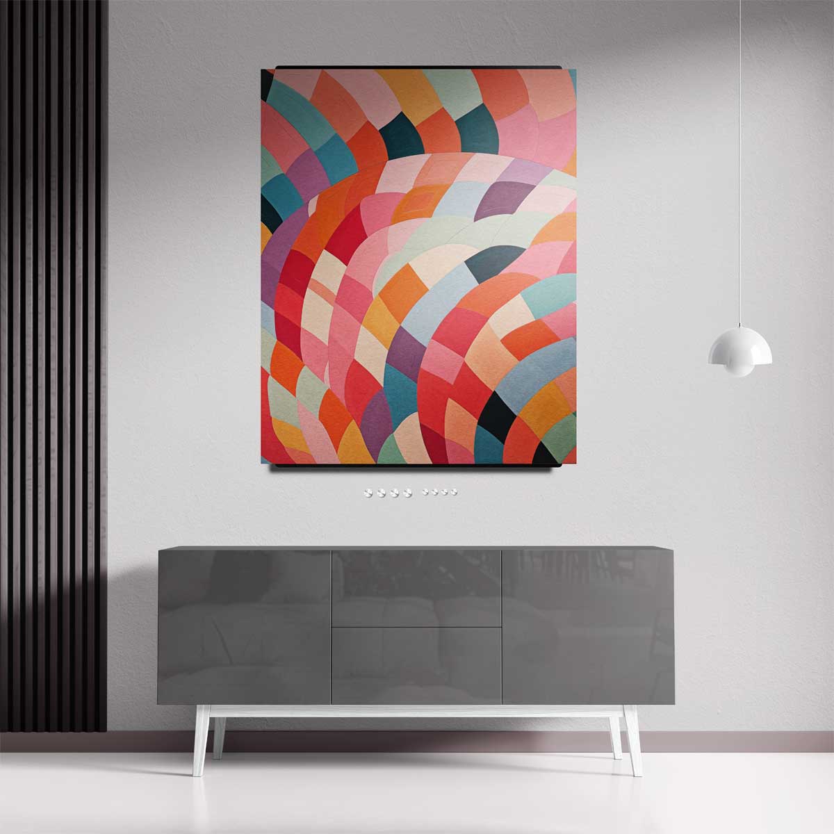 Kleurrijke Abstracte Harmonie Kunstwerk-canvas-dibond-plexiglas-wanddecoratie-WallArtistic