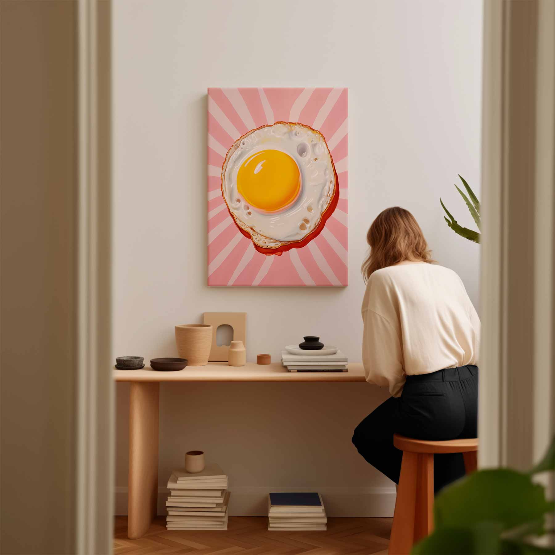 Stralende Spiegelei Boost Kunstwerk-canvas-dibond-plexiglas-wanddecoratie-WallArtistic