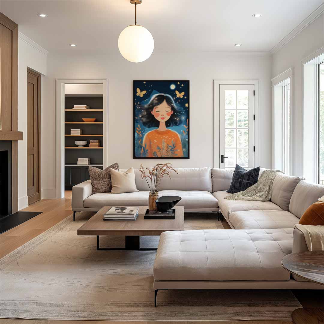 Dromerige Nachtwandeling Kunstwerk-canvas-dibond-plexiglas-wanddecoratie-WallArtistic