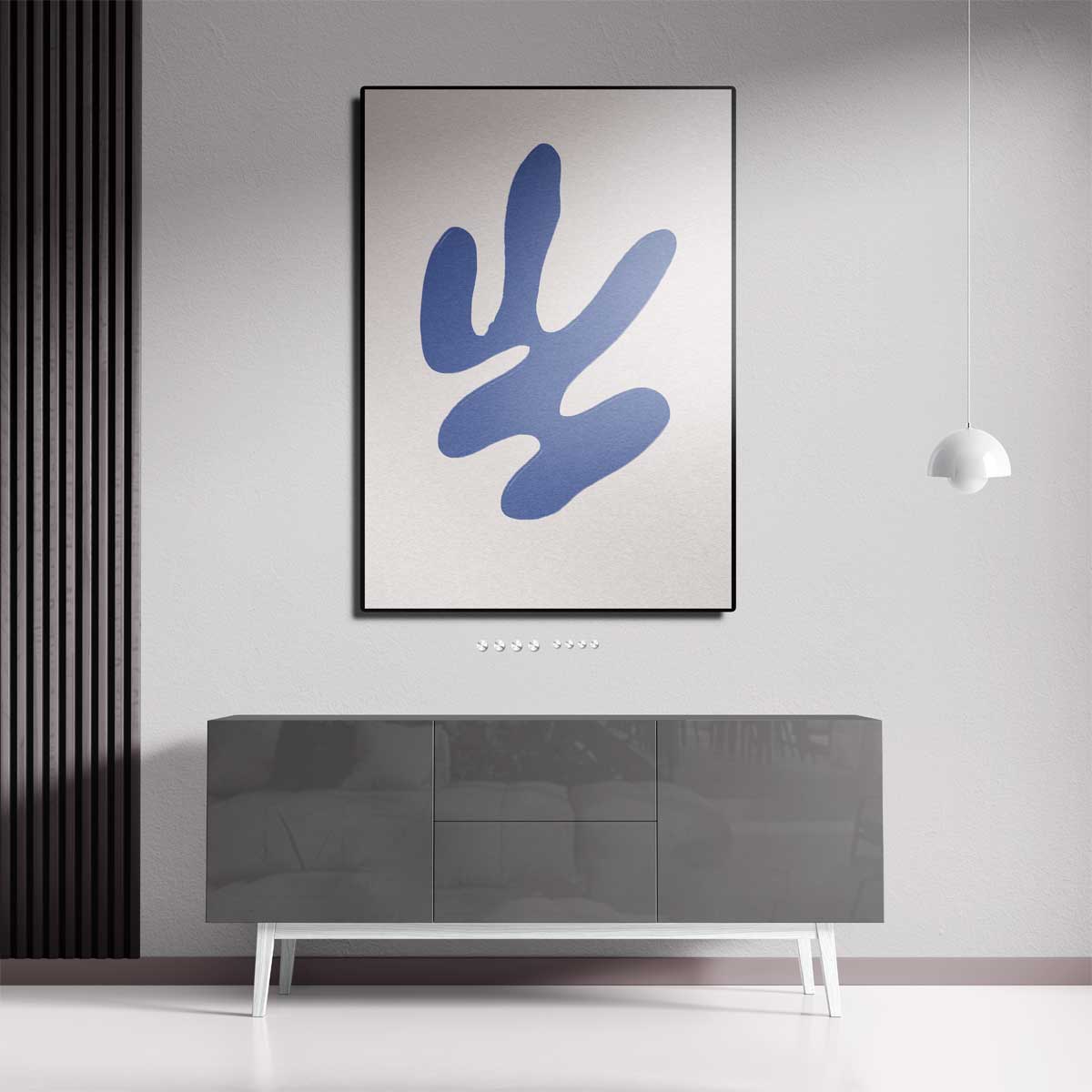Blauwe Organische Vormen Kunstwerk-canvas-dibond-plexiglas-wanddecoratie-WallArtistic