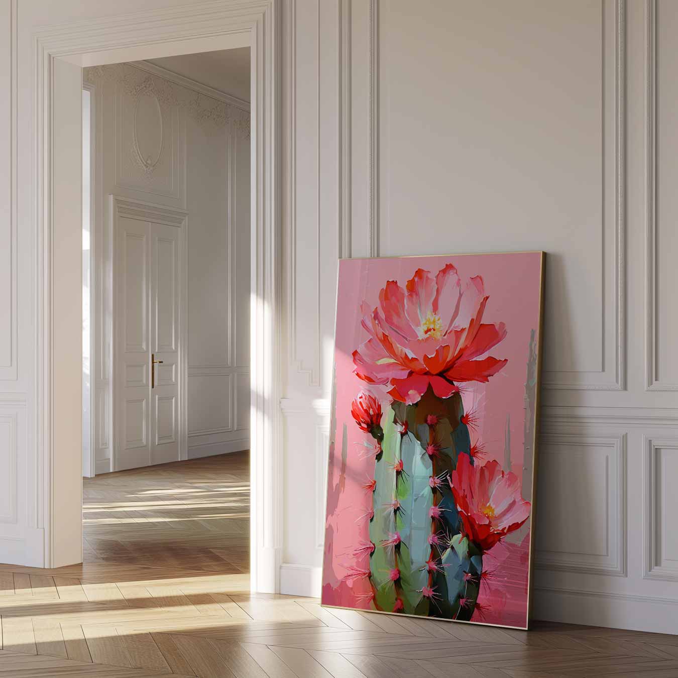 Bloeiende Cactus Kunstposter