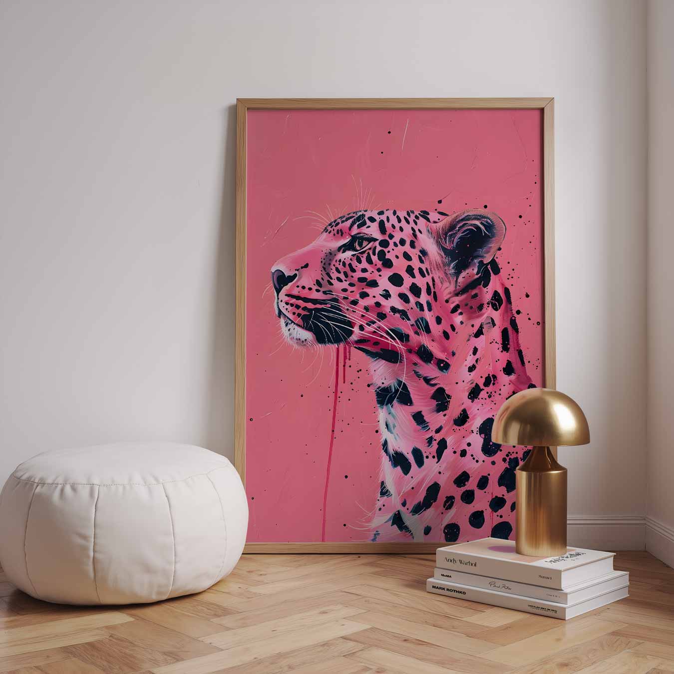 Stijlvolle Luipaard in Roze Poster