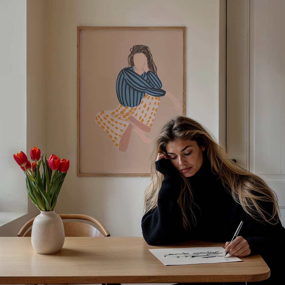 Vrolijke Vibes Illustratieposter-WallArtistic