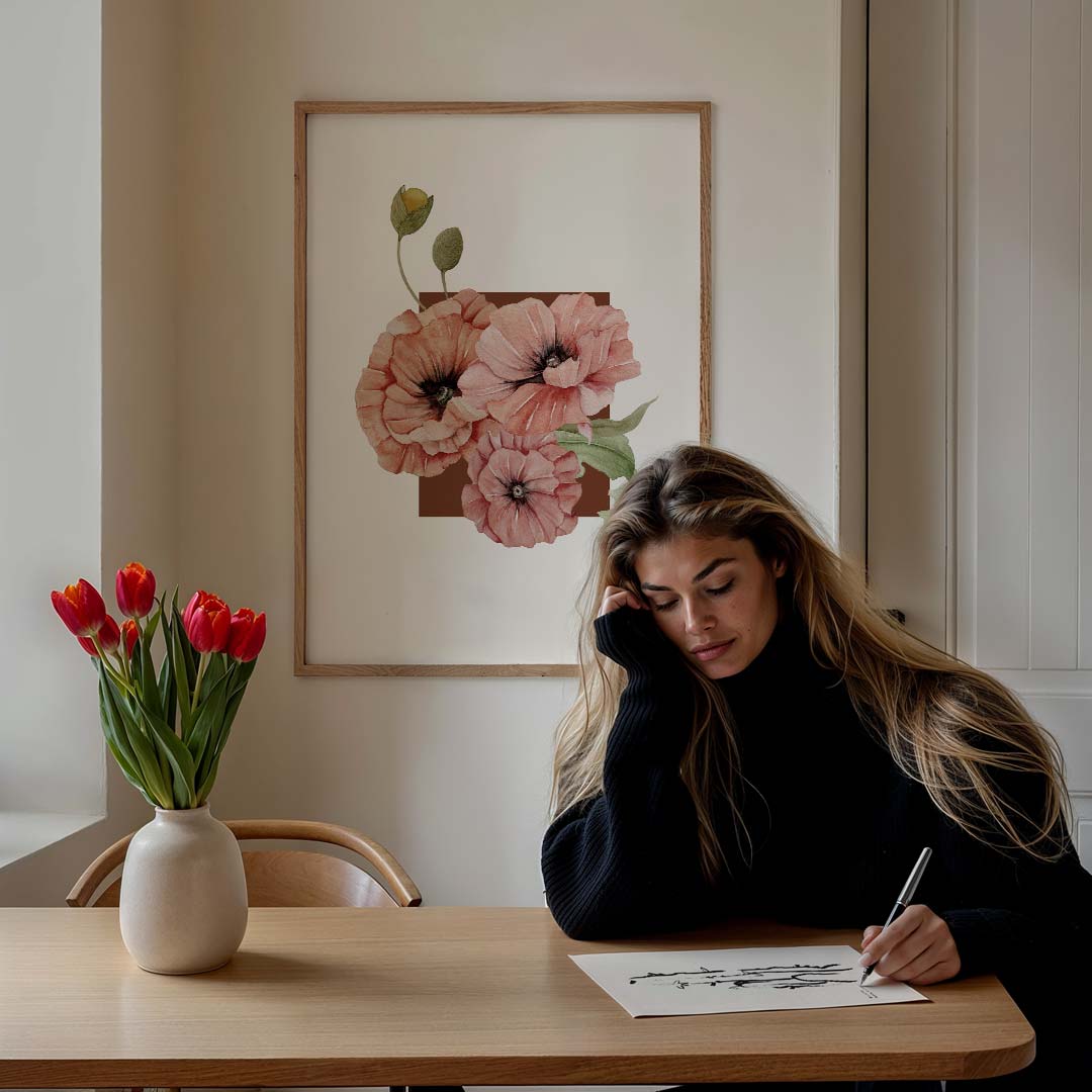 Bloemrijke Poppies Poster-WallArtistic