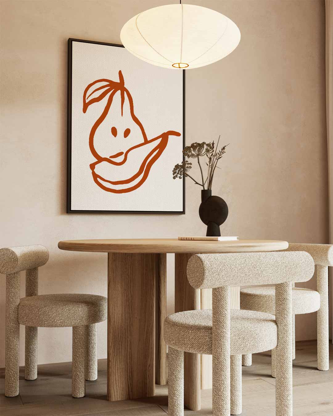 Abstracte Peer en Banaan Kunstwerk-canvas-dibond-plexiglas-wanddecoratie-WallArtistic