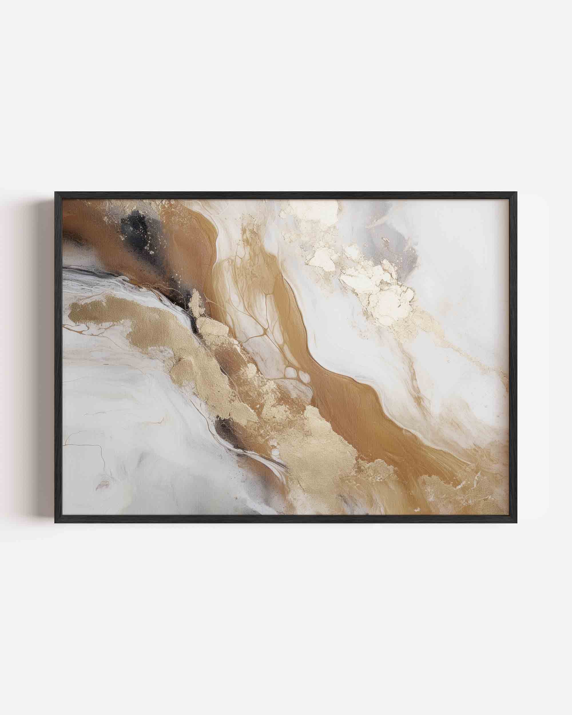 Abstracte beige en bruine Poster