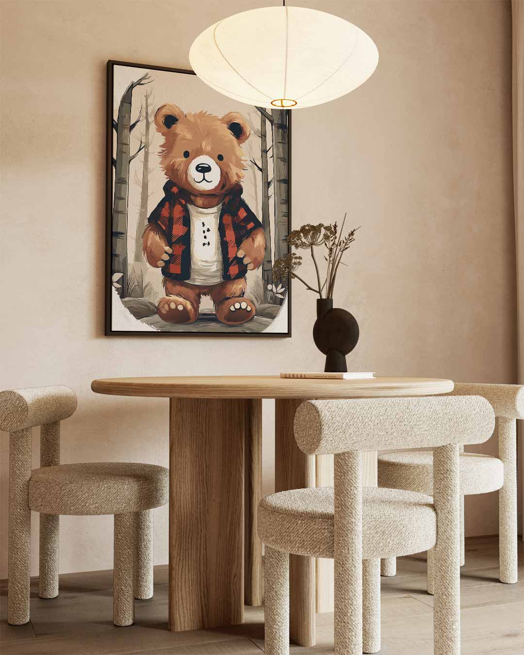 Wanddecoratie Beer in Houtlook Kunstwerk-canvas-dibond-plexiglas-wanddecoratie-WallArtistic