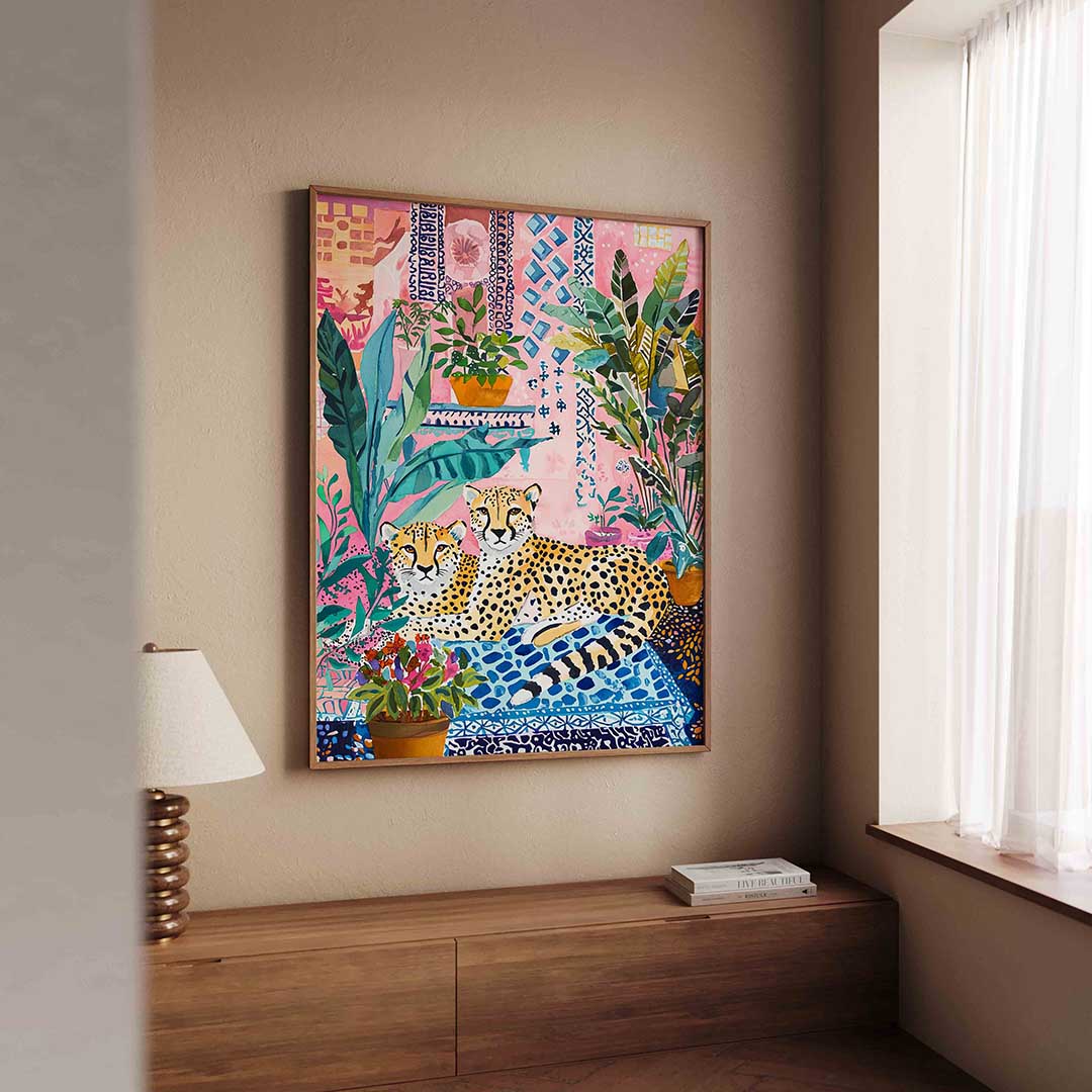 Luipaarden en planten Poster