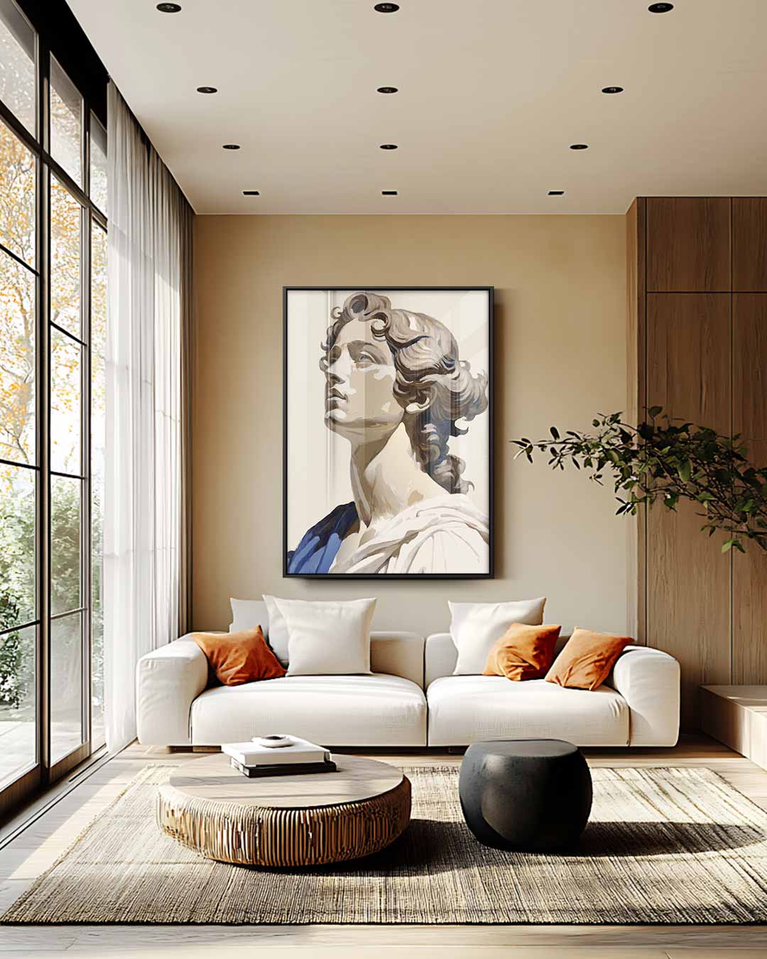 Klassieke Sculptuur Portret Kunstwerk-canvas-dibond-plexiglas-wanddecoratie-WallArtistic