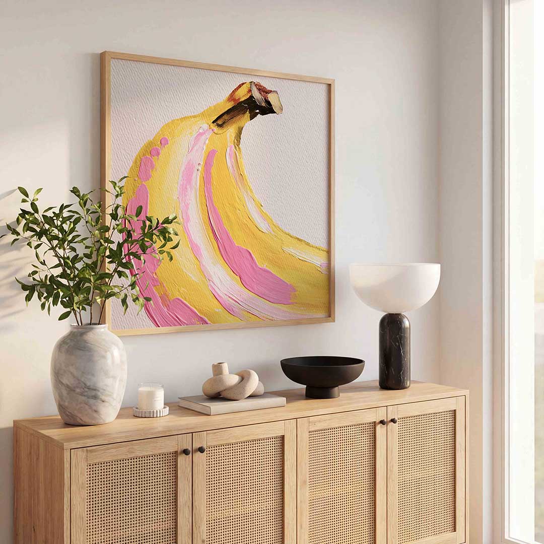 Banaan met roze accenten Poster