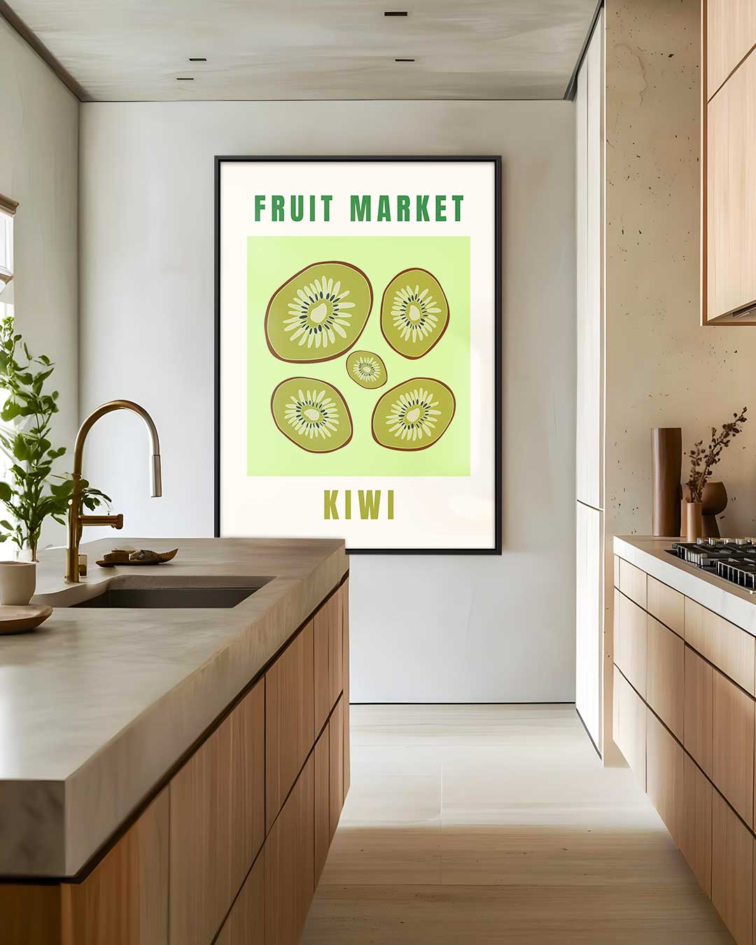 Kiwi Fruit Market Poster Kunstwerk-canvas-dibond-plexiglas-wanddecoratie-WallArtistic
