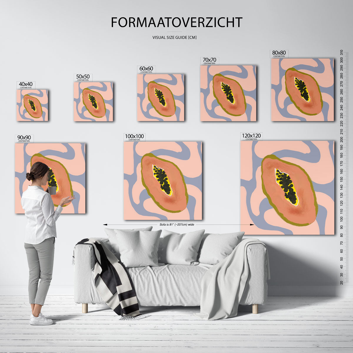 Papaja met zaden Poster