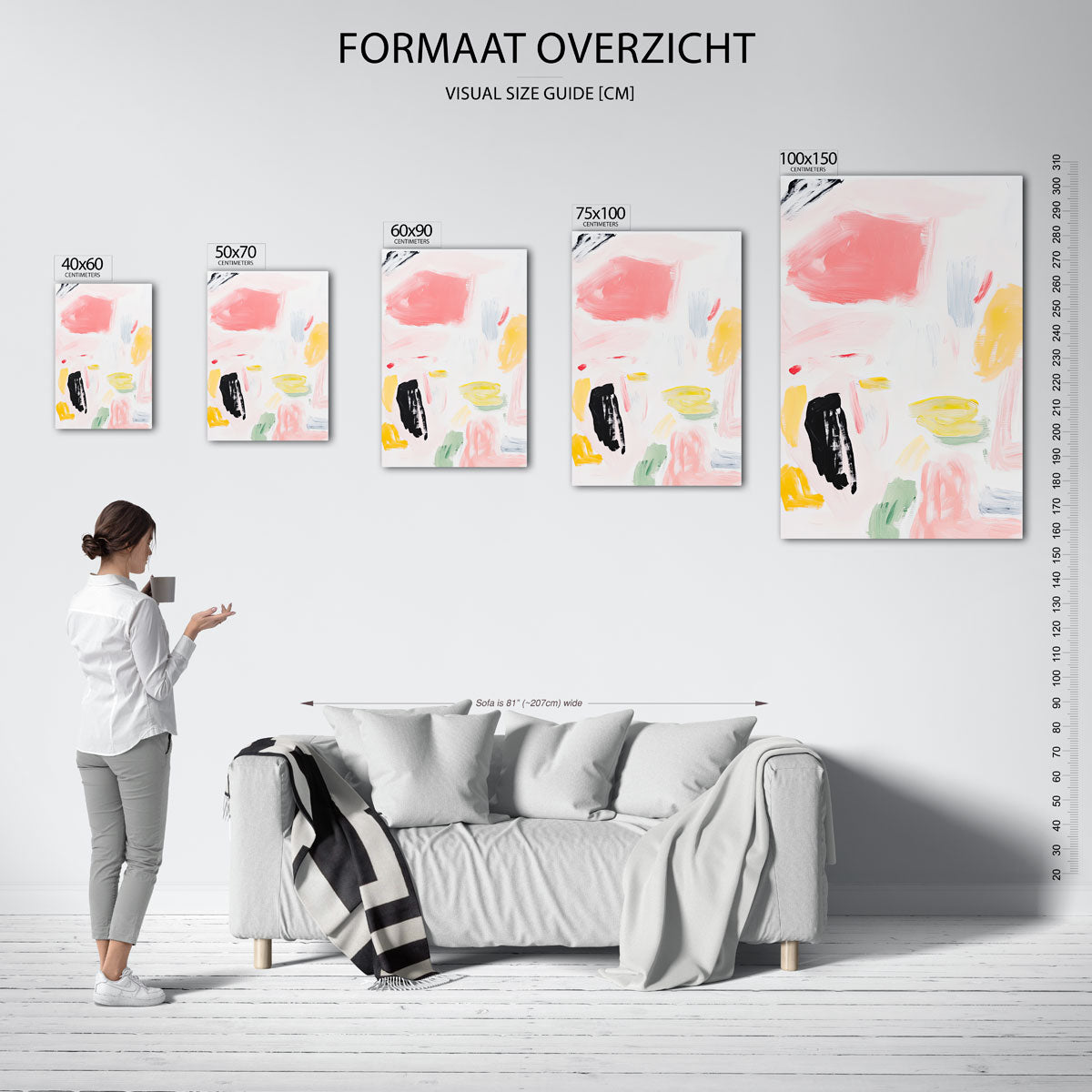 Kleurrijke vegen Kunstwerk