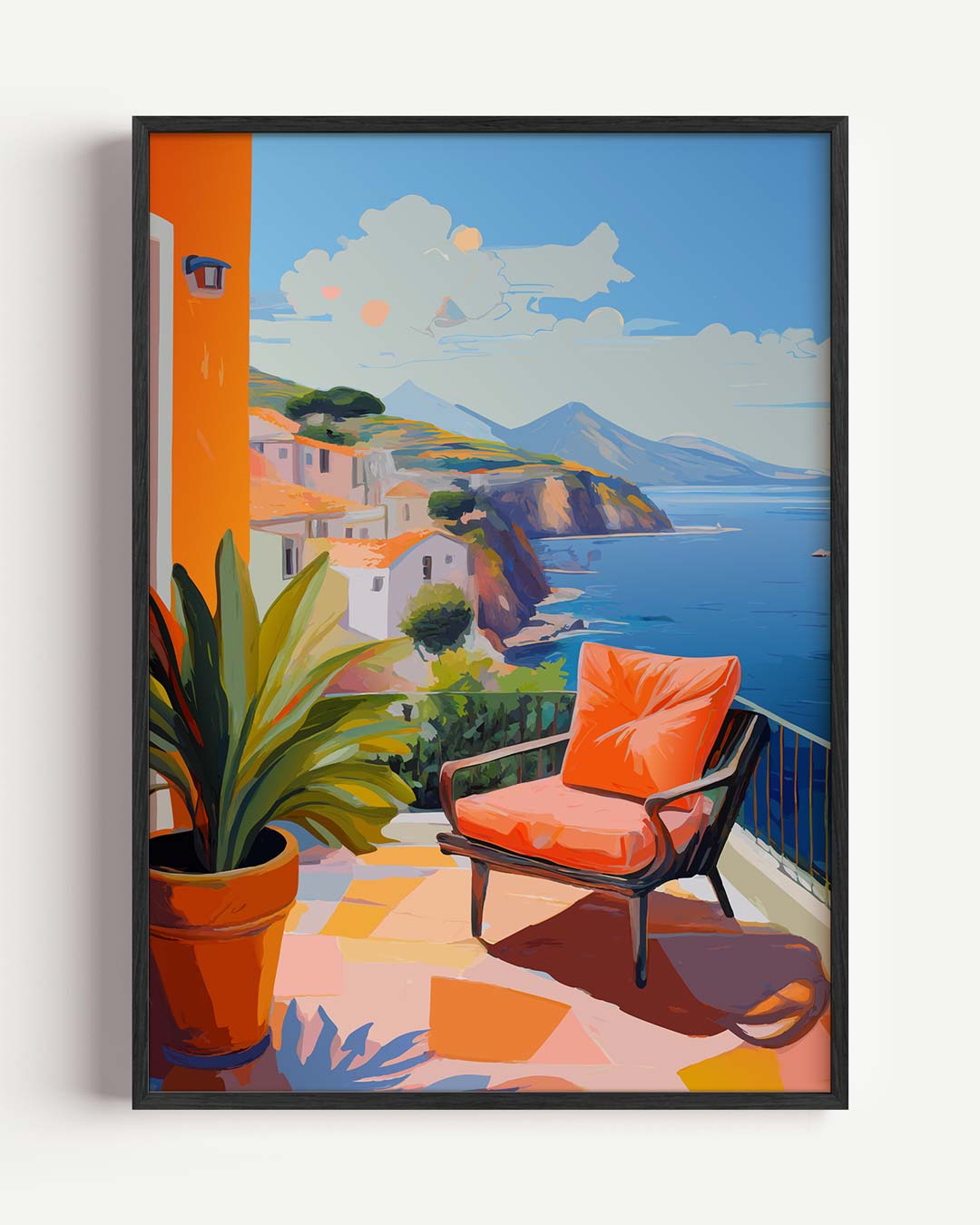 Zomerse Balkon Uitzicht Poster