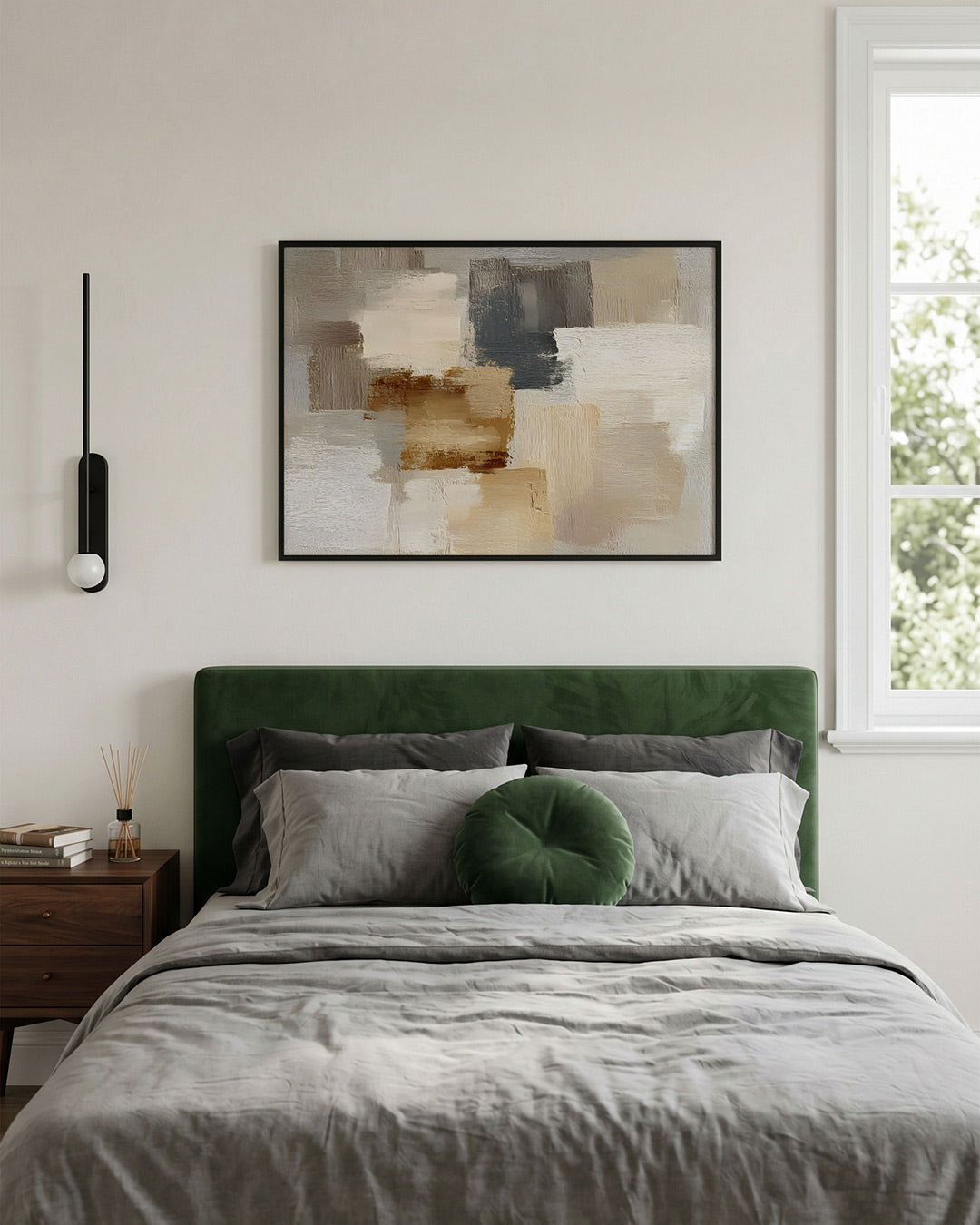 Abstracte beige en grijze vlakken Poster