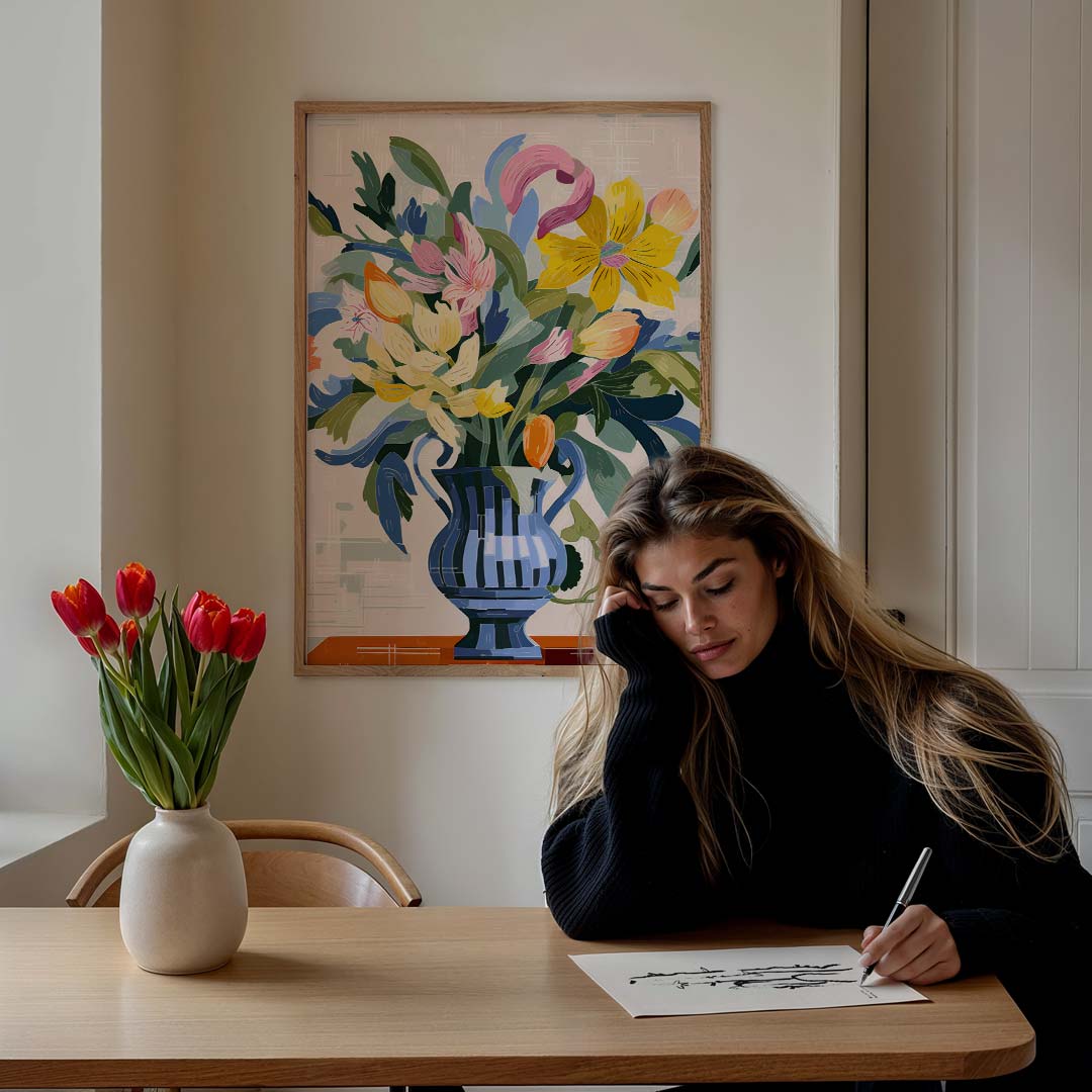 Bloemrijke Vaas Poster-WallArtistic