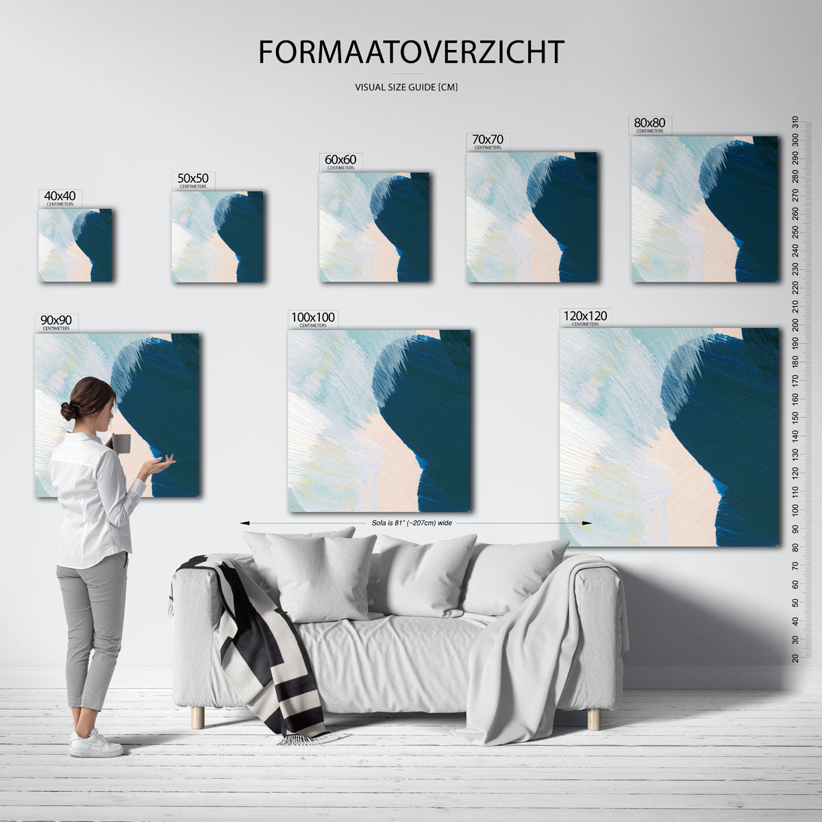Abstracte penseelstreken Poster