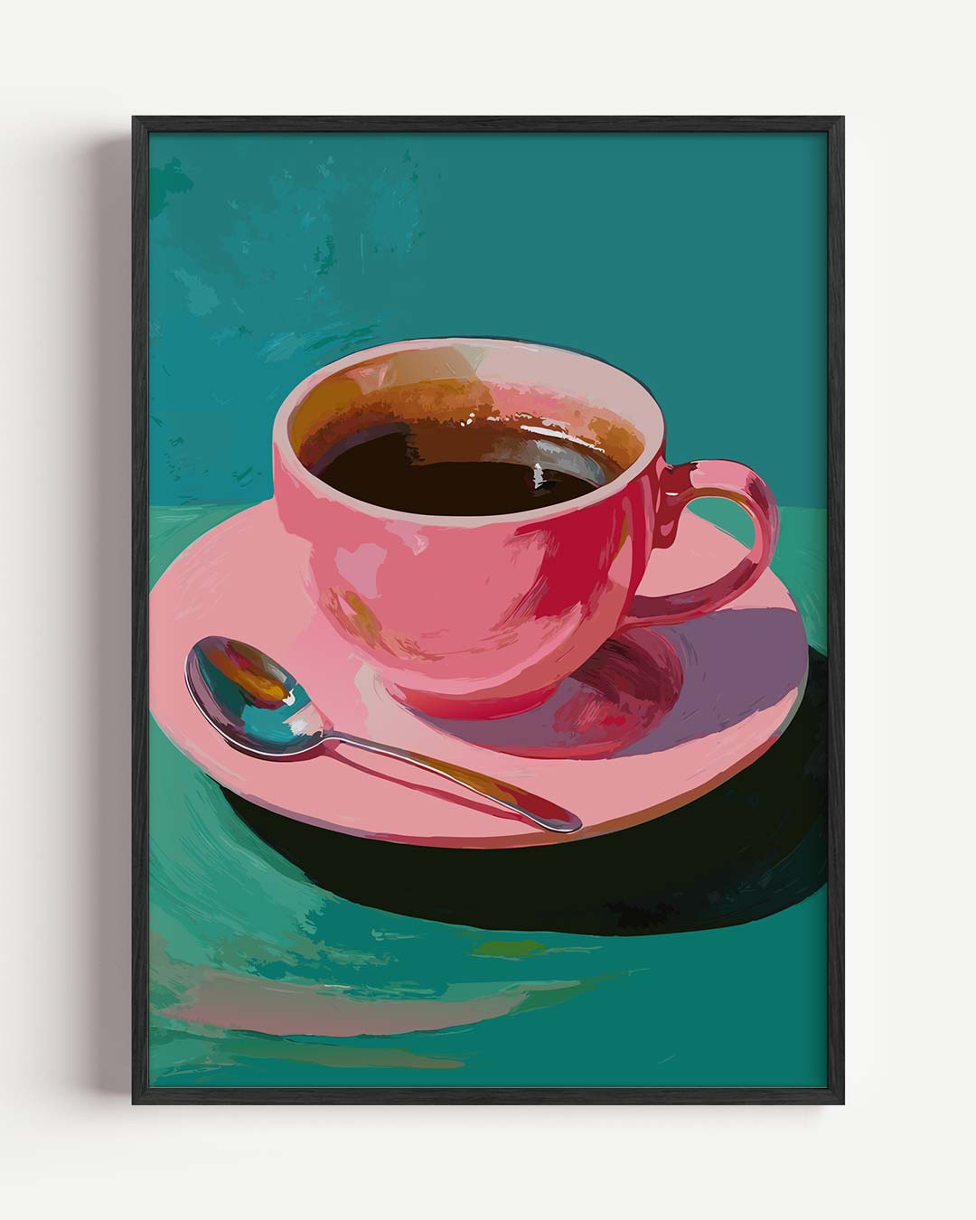 Roze Koffiekunst Poster