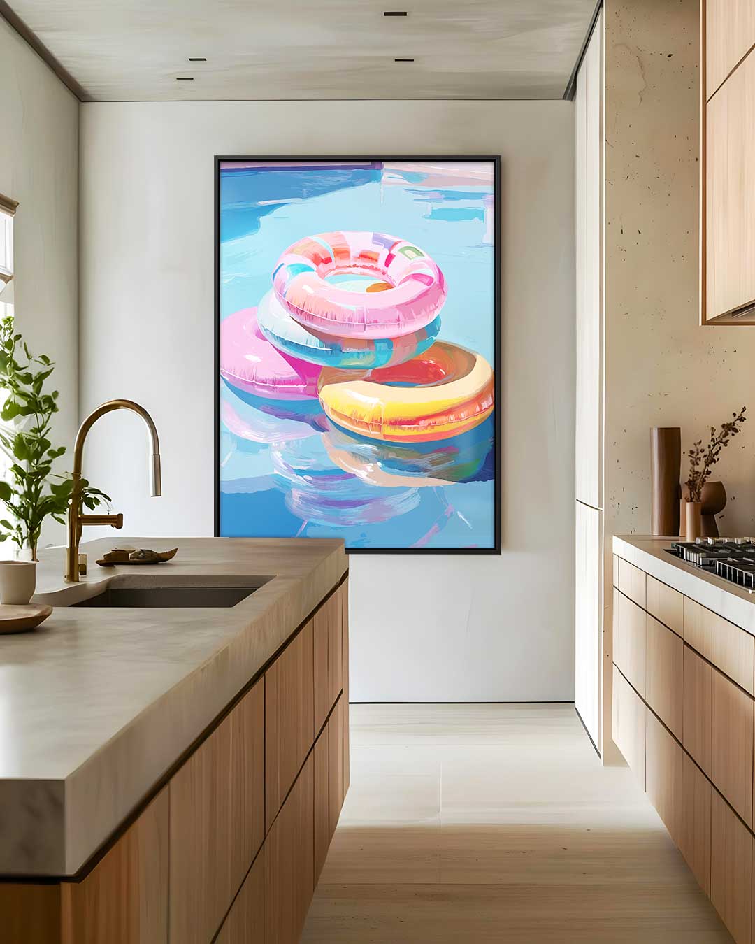 Zomerse Zwembad Fun Kunstwerk-canvas-dibond-plexiglas-wanddecoratie-WallArtistic