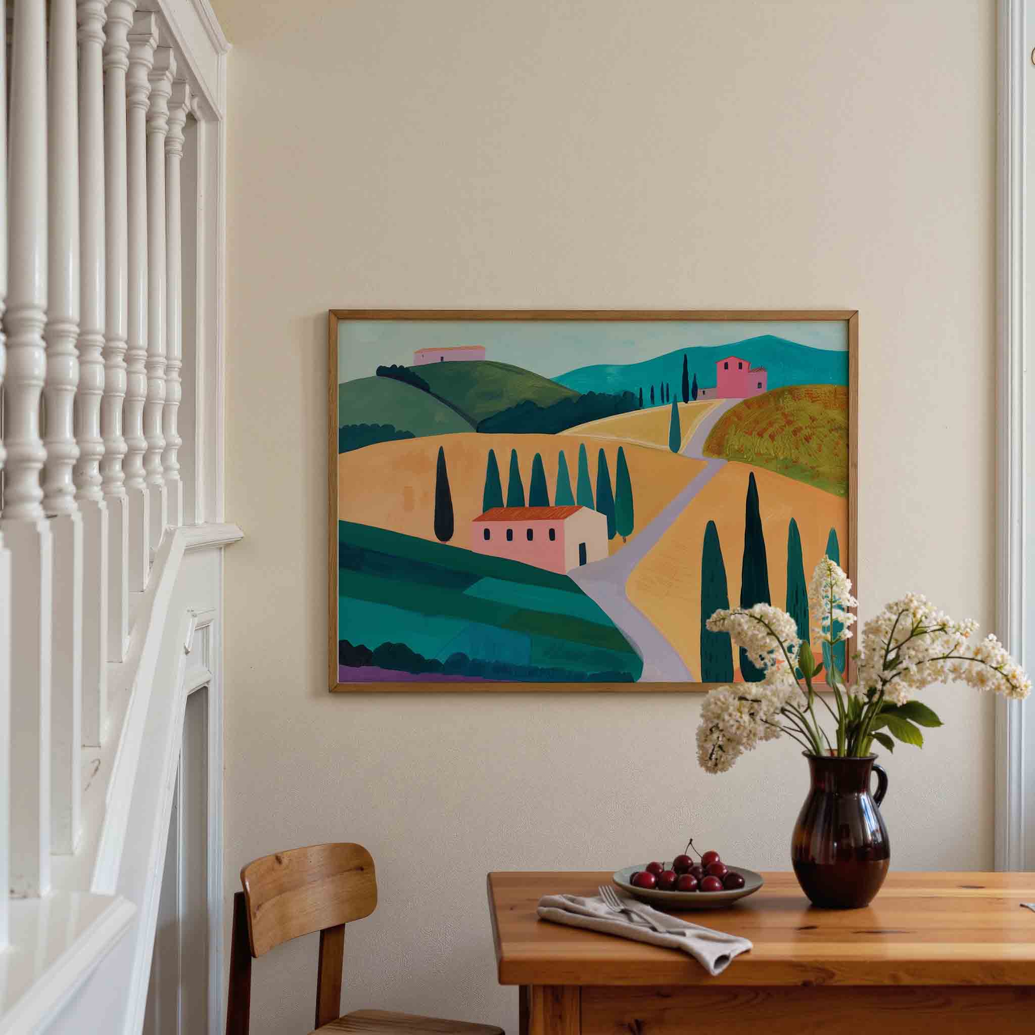 Landschap met cipressen Poster