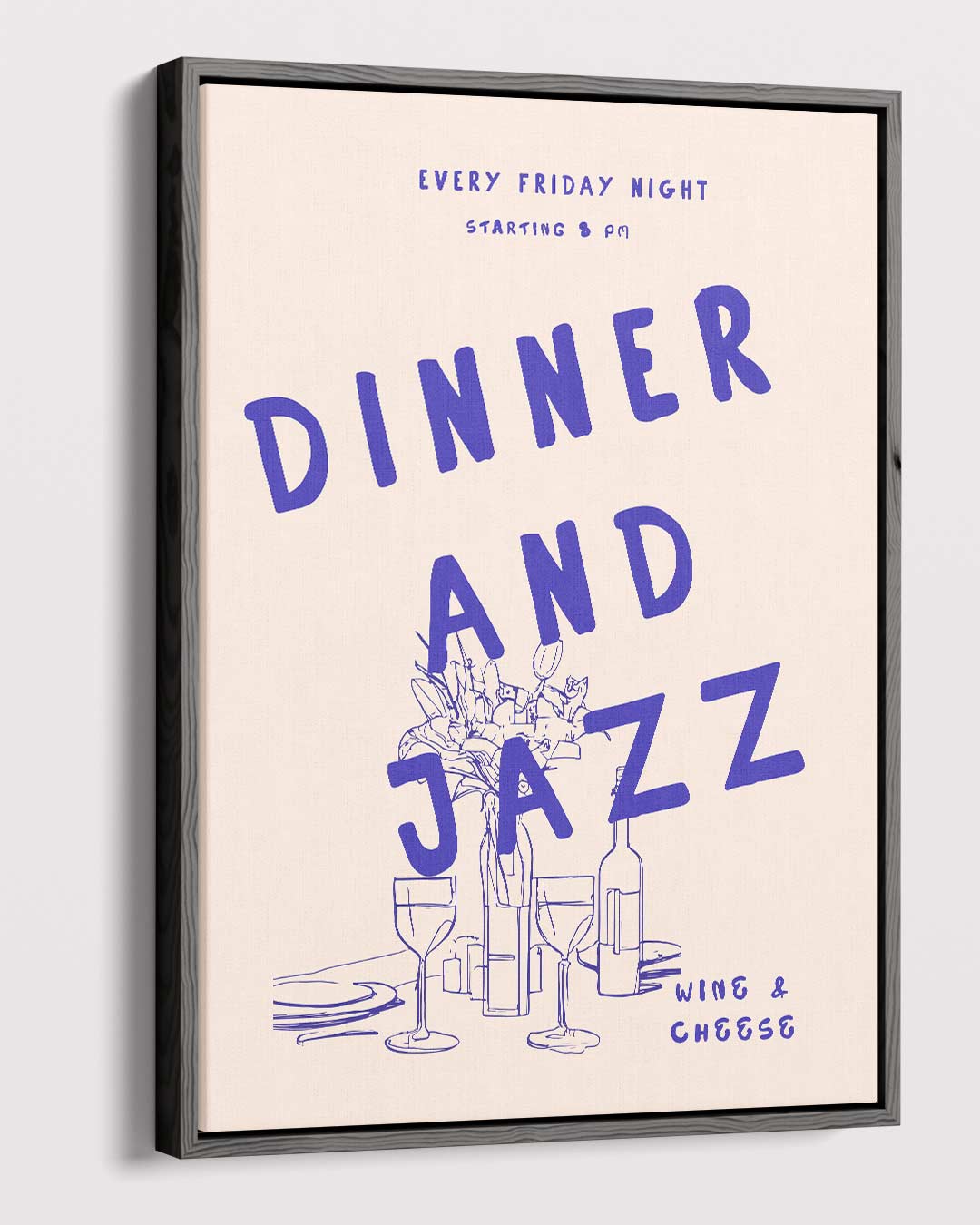 Avondje Uit: Diner en Jazz Kunstwerk-canvas-dibond-plexiglas-wanddecoratie-WallArtistic