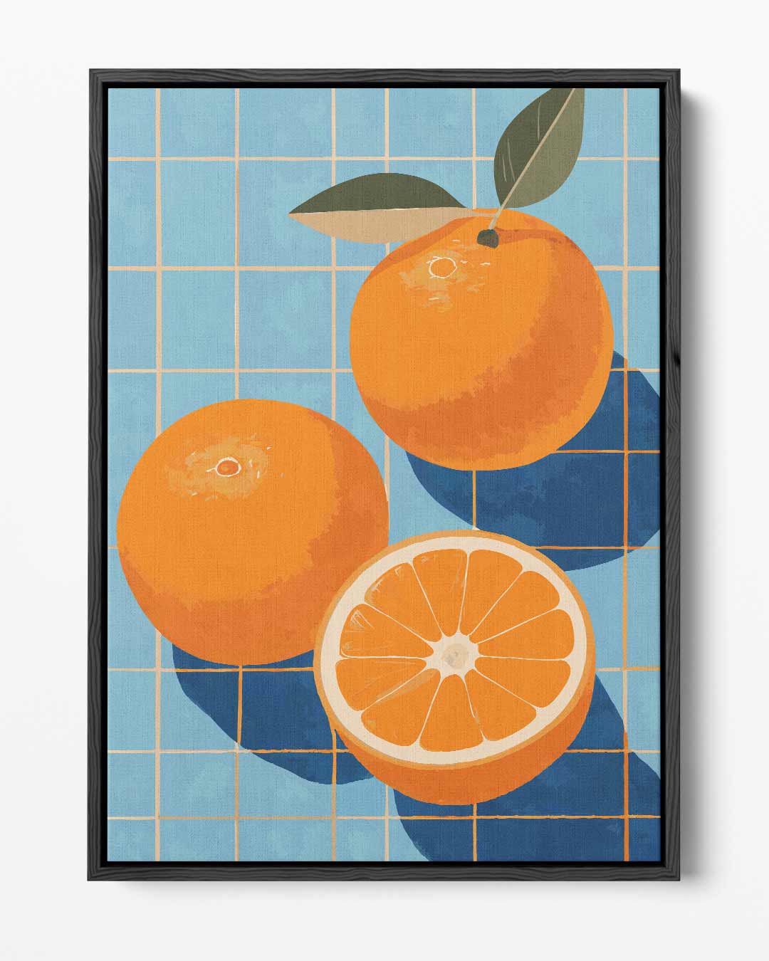 Zomerfrisse Sinaasappels op Tegels Kunstwerk-canvas-dibond-plexiglas-wanddecoratie-WallArtistic