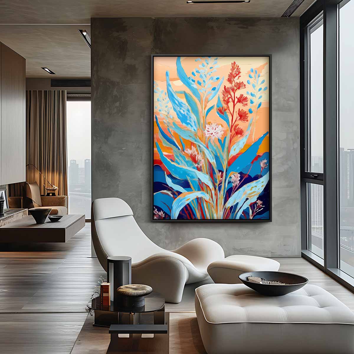 Kleurrijke Bloemenzee Kunstwerk-canvas-dibond-plexiglas-wanddecoratie-WallArtistic
