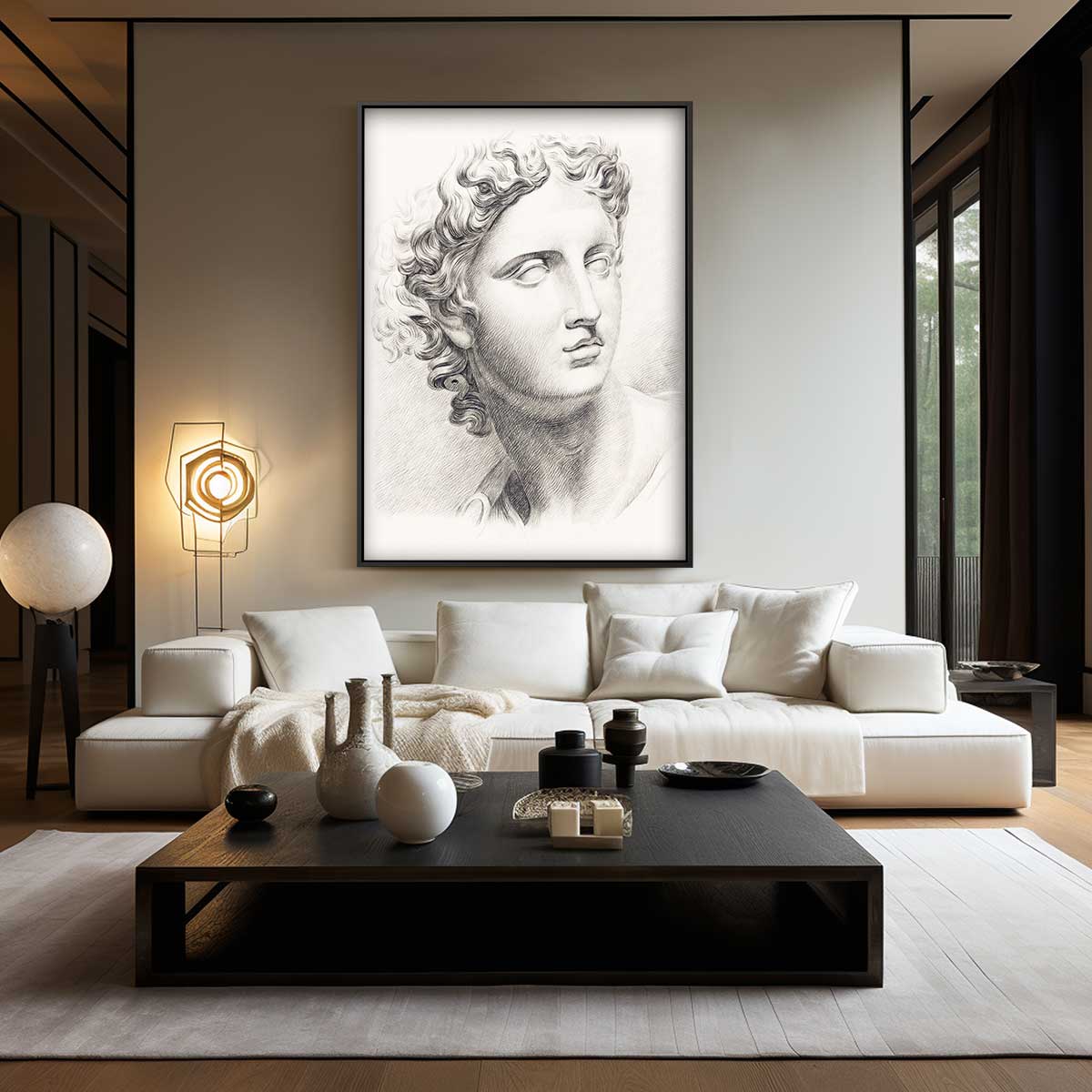 Klassieke Elegantie Schets Kunstwerk-canvas-dibond-plexiglas-wanddecoratie-WallArtistic