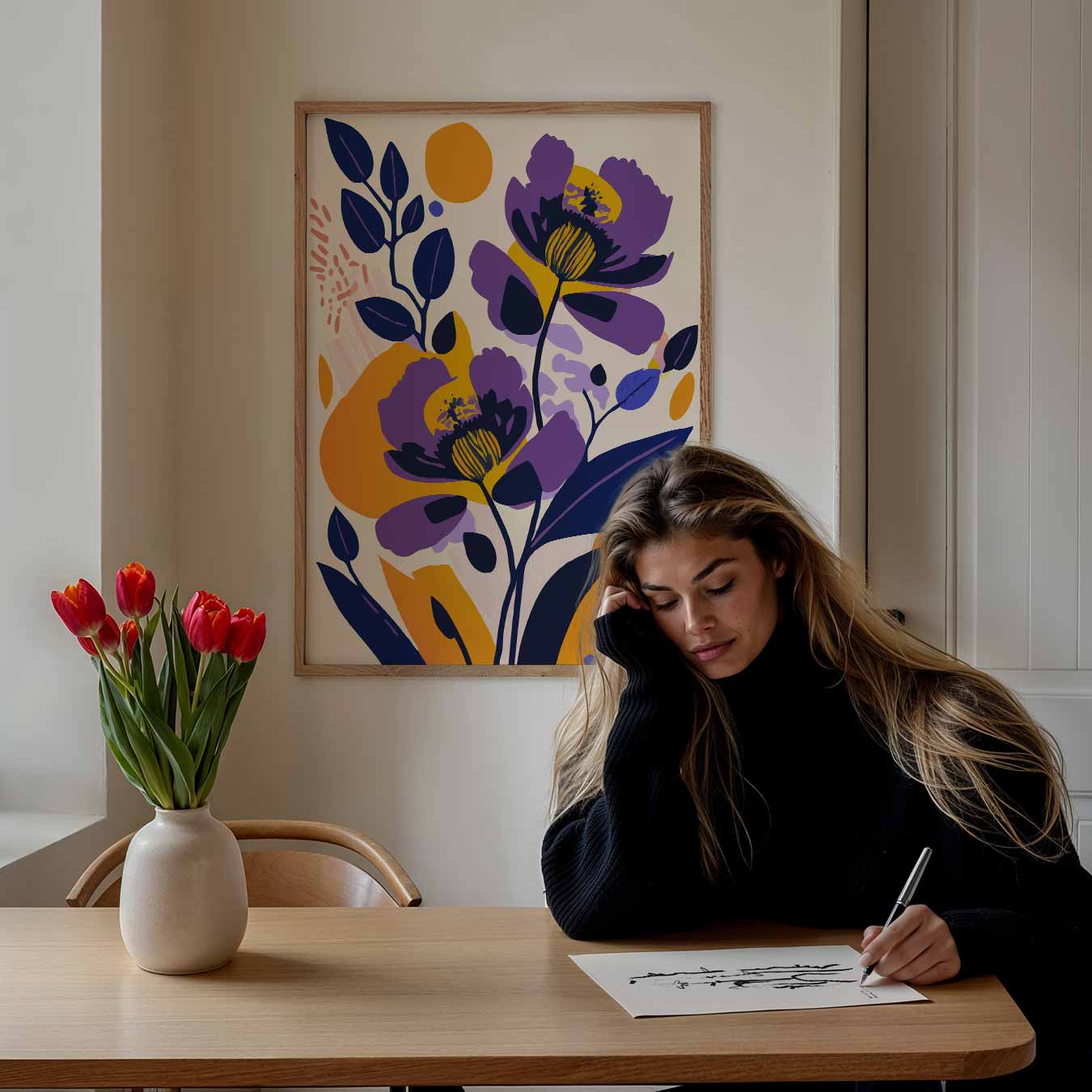 Vrolijke Bloemendroom Poster