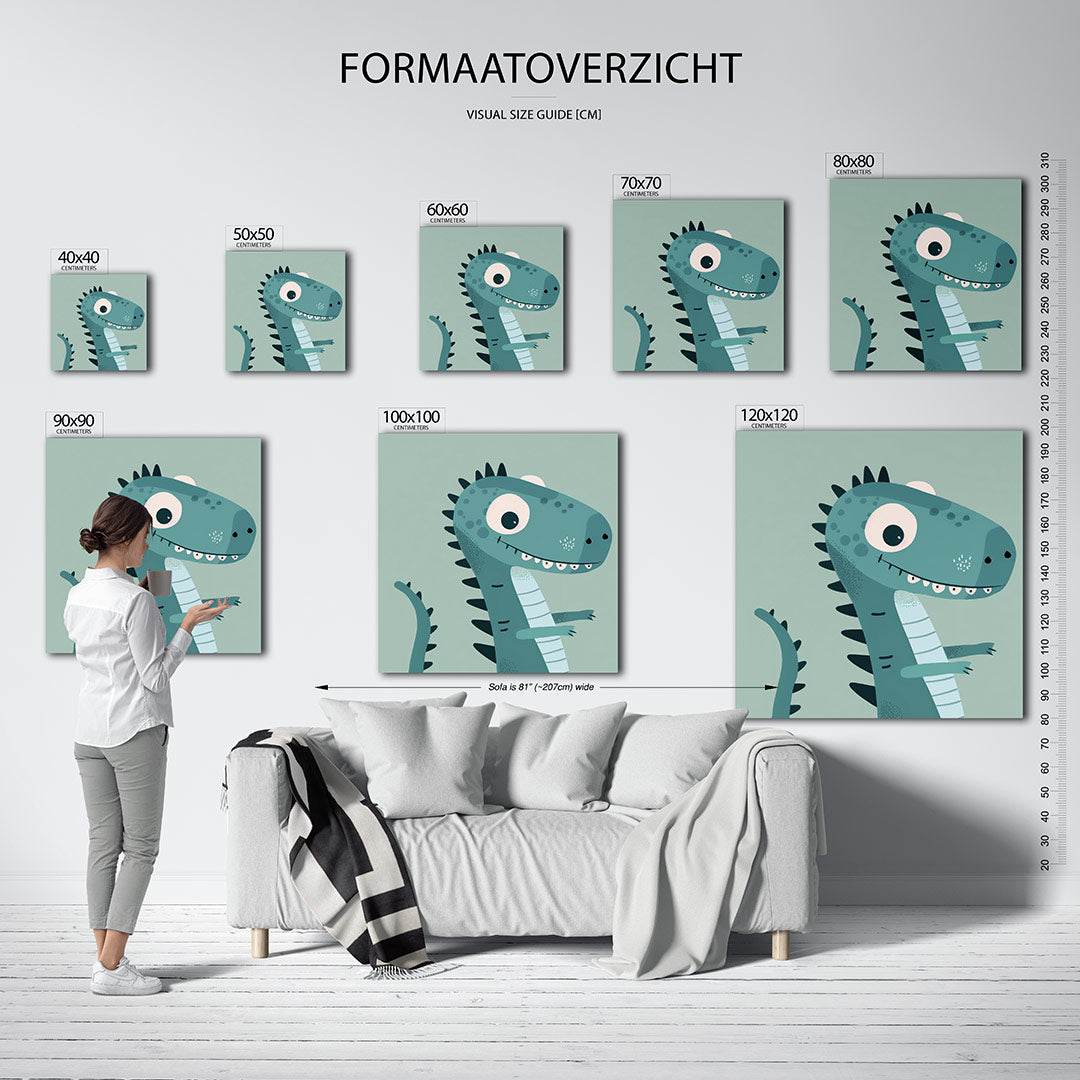 Speelse dinosaurus illustratie Kunstwerk