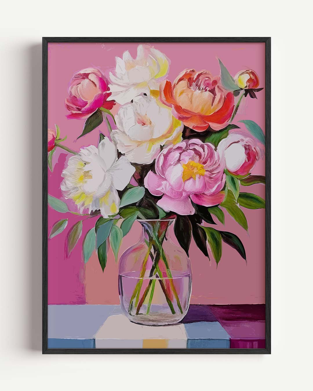 Bloeiend Peonies in Vaas Poster