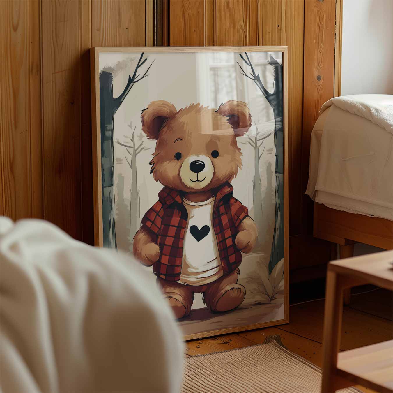 Knuffelbeer in het Bos Poster