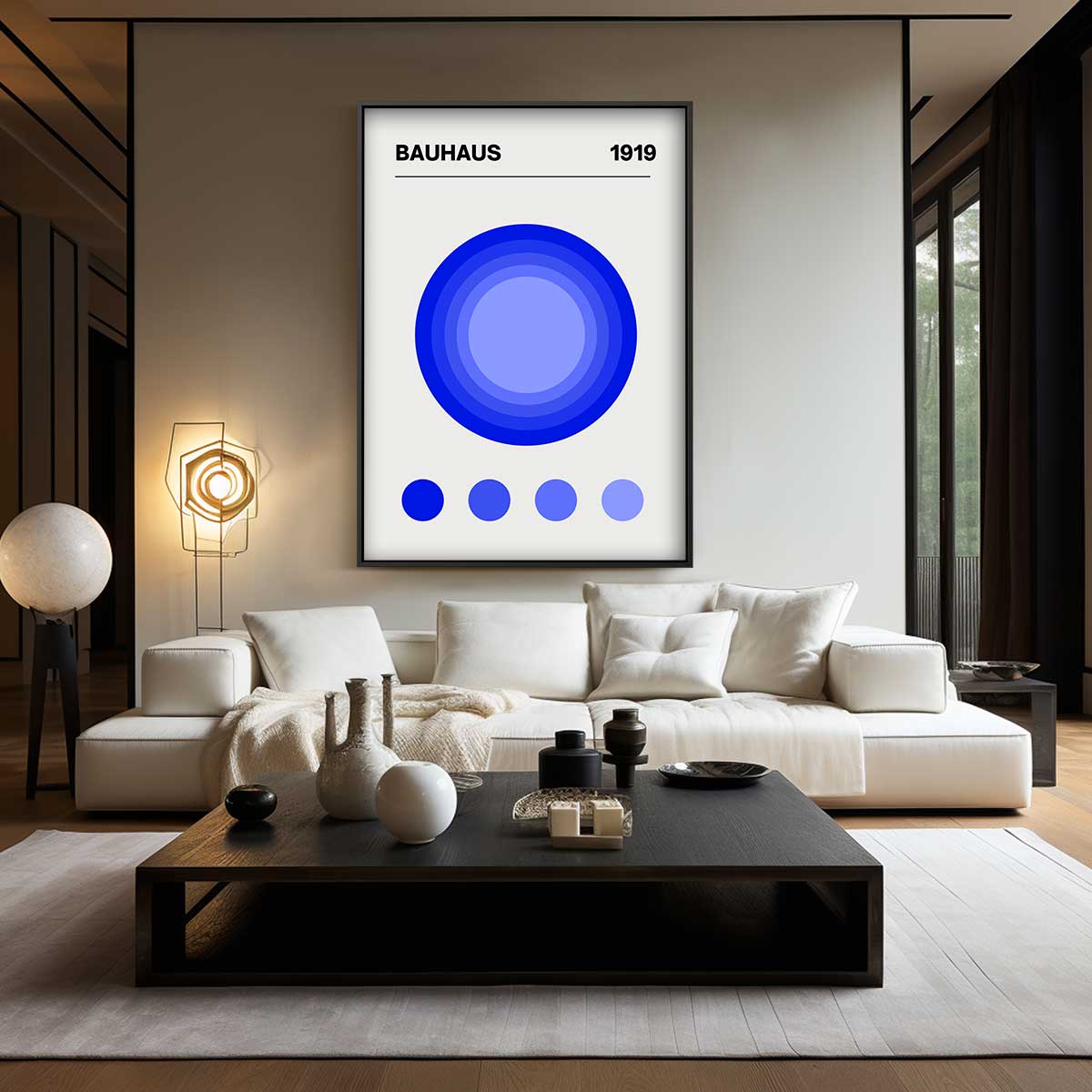 Bauhaus Blauw Cirkel Kunstwerk Kunstwerk