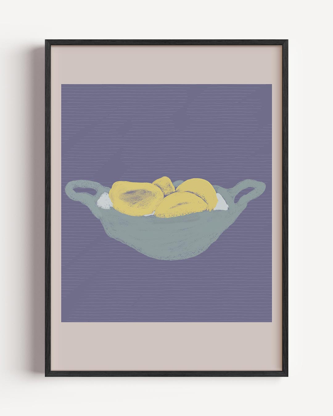 Vrolijke Vruchten in Blauw Poster-WallArtistic