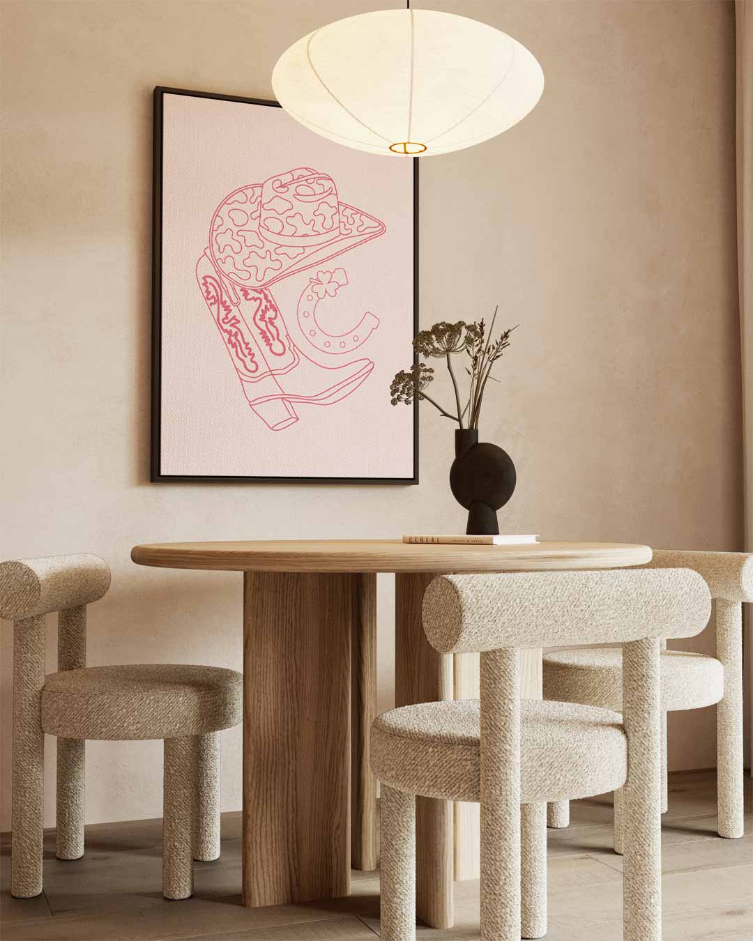 Cowboy Chic Illustratie Kunstwerk-canvas-dibond-plexiglas-wanddecoratie-WallArtistic