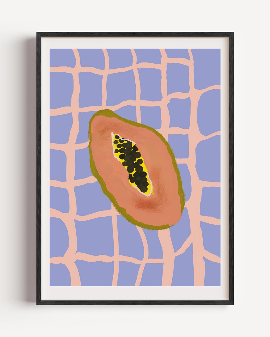 Tropische Papaya Kunstposter-WallArtistic