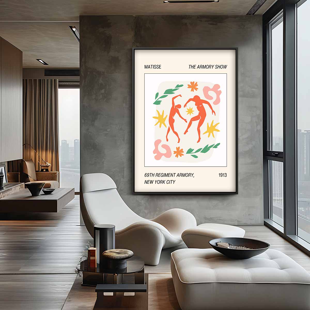 Dansende Figuren Met Bladeren Kunstwerk-canvas-dibond-plexiglas-wanddecoratie-WallArtistic